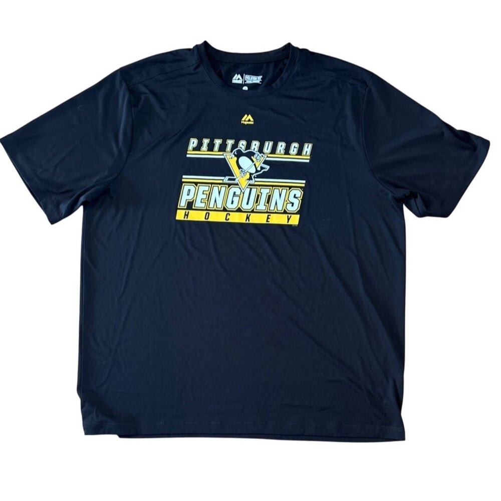 Pittsburgh Penguins NHL Majestic Cool Base Evolution Tee 2XL Black Polyester